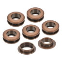PATIKIL 10mm(2/5インチ) ソリッド真鍮製ホールアイレット 6個 アーク表面自己裏打ちグロメット シューズ 衣類 クラフト バッグ レザークラフト用ワッシャー レッドブロンズ