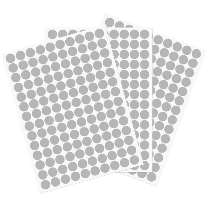 ネジ穴カバーステッカー PVC 粘着カバー 防塵キャップ 木製家具キャビネット棚ワードローブ用 3シート/420個 12 mm直径 グレー