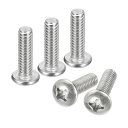 なべ頭機械ネジ 1/4-20x22.23 mm 304ステンレス鋼 18-8ネジ プラスドライブ 全ねじ ブライトフィニッシュ 50個(4)