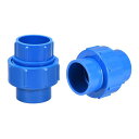40 mm x 40 mm PVCパイプ継手 ユニオンソルベントソケット クイックコネクター ブルー 2個入り