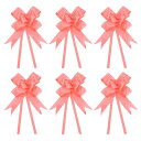 PATIKIL プルボウリボン 26 cm ギフト包装紐 ローズ柄装飾 蝶ネクタイ 結婚式 誕生日 パーティー用 100個 レッド