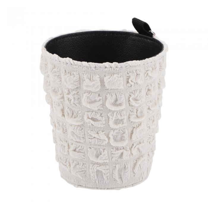 HOPESPANNER ユニバーサル5.5インチ幅5.9インチ高車用ゴミ箱ハンギングゴミ箱コ ットンフェイクレザー1個フック付きホワイト