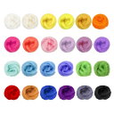 ニードルフェルト羊毛 自然繊維ウール 糸ロービング ニードルフェルトハンド 羊毛フェルト糸用品 DIYクラフト材料用 24カラー 3g/個 72個