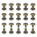 30パック真鍮シカゴスクリュー 6x8mmフラットヘッドスクリューバックバインディングポストネイルスタッドリベット DIYレザークラフトベルトストラップブロンズ
