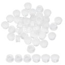 PATIKIL 16 mm/5/8インチ プラスチックホールプラグ、50個パック フラッシュタイプ ラウンドプラグ スナップインホールパネルチューブ キッチンキャビネット家具 フェンスポスト パイプインサートエンドキャップ、ホワイト