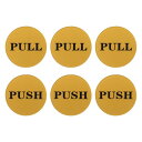 PATIKIL 5 cm プッシュプルドアサイン 3ペア アクリル 自己接着 バックラウンドサイン ドアステッカーサイン オフィス 店舗 ビジネス カフェ ショップ用 金トーン ブラック