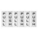 PATIKIL 12.7 x 4.2 cm プッシュプルドアサイン 3ペア アクリル 自己接着 バックサイン ドアステッカーサイン オフィス 店舗 ビジネス カフェ ショップ用 シルバートーン ブラック