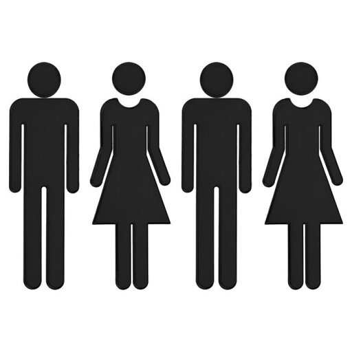 PATIKIL 12 cm バスルームサイン 2ペア 男女トイレサイン 自己接着 トイレドア装飾ステッカー オフィス ビジネス用 ブラック PATIKIL 12 cm バスルームサイン 2ペア 男女トイレサイン 自己接着 トイレドア装飾ステッカー オフィス ビジネス用 ブラック