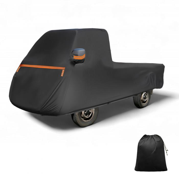 X AUTOHAUX ダイハツハイゼットトラック用カーカバー アルミフィルム スパンレース綿（裏起毛） アウトドアフルカーカバー オールウェザー防水 防風 雨 雪保護 ドアジッパー付き