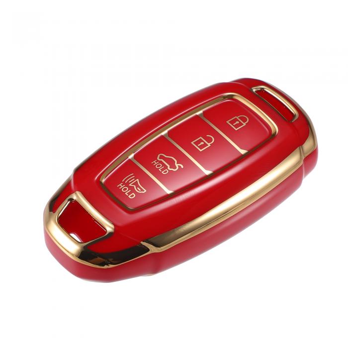 A ABSOPRO キーホルダーカバー Hyu ndaiに対応 Elan tra A ccen t San ta Feに対応 4ボタン ソフト TPU..