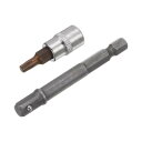 T25 トルクスドライバービットソケット トルクスビットソケット S2スチールビット 六角シャンクパワードリルアダプター 6.35mmスクエアドライブ CR-V...