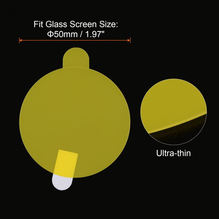 時計ガラススクリーンプロテクター 50 mm ソフト PET指紋防止 高解像度 HDクリア ラウンド スマートウォッチスクリーン保護フィルム 5個入り