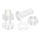 M10 x 30mm プラス小ネジ ナット ナットと平ワッシャー付き プラスチック PC皿頭小ボルト 透明 20セット