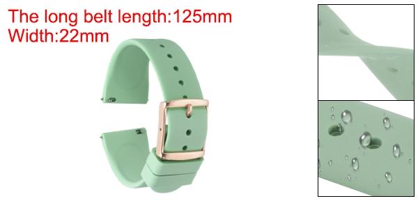 22mm クイックリリース ソフトラバー製腕時計バンド、ステンレススチール ローズゴー ルドクラ スプ付き、男性用女性用、ライトグリ ーン