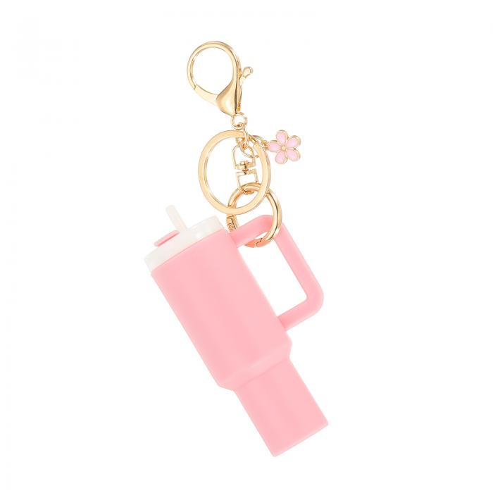 PATIKIL ミニタンブ ラーキーチェーン、1個のミニかわいいカップキーチェーンリップバームホルダ