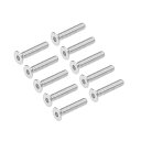 フラットヘッドネジ?内側六角ネジ?304ステンレス?スチールファスナーボルト M6x30mm 10個