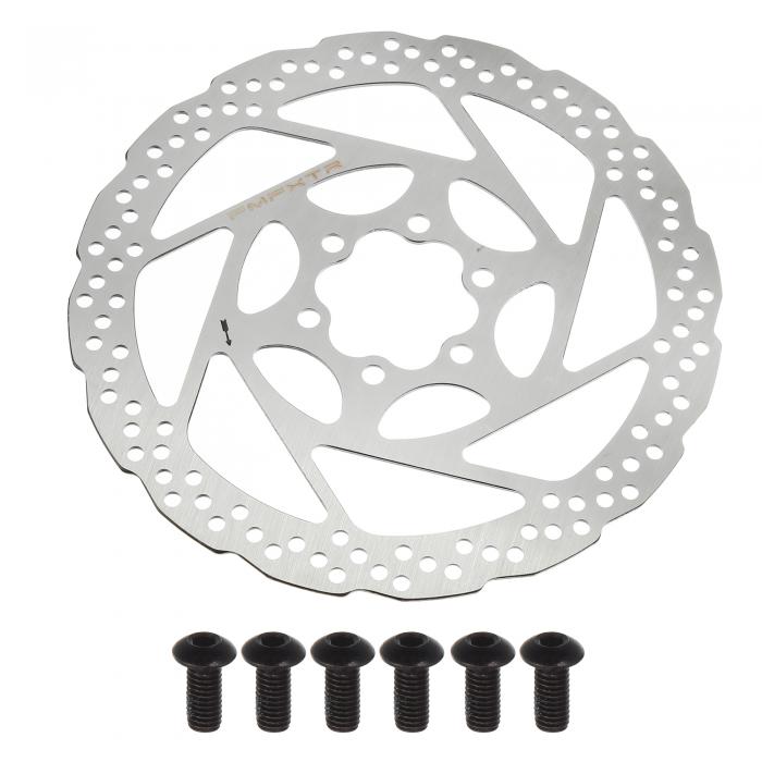 バイクフローティングディスクブレーキローター 鋼 自転車のローター ボルト6個付き BMX MTB 用　ロード マウンテン バイク シルバートーン 1個 180mm(4)