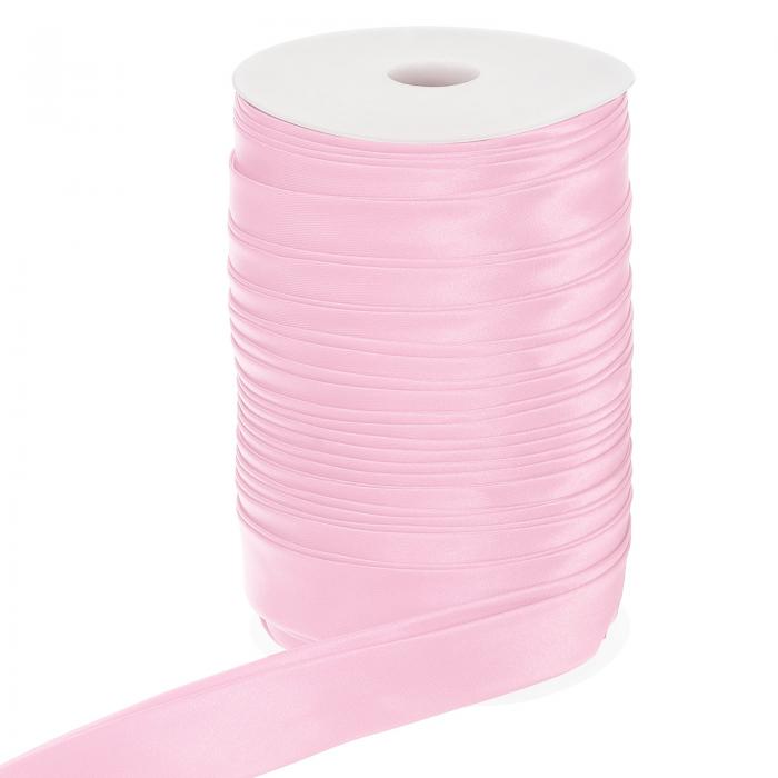 PATIKIL ダブルフォールドバイアステープ 1"×55ヤード 連続バイアスバインディングテープ 縫製キルティングシーミング補強パイピングアパレルクラフト用サテン生地 ライトピンク