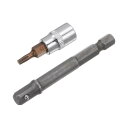 T15 トルクスドライバービットソケット トルクスビットソケット S2スチールビット 六角シャンクパワードリルアダプター 6.35mmスクエアドライブ CR-V...
