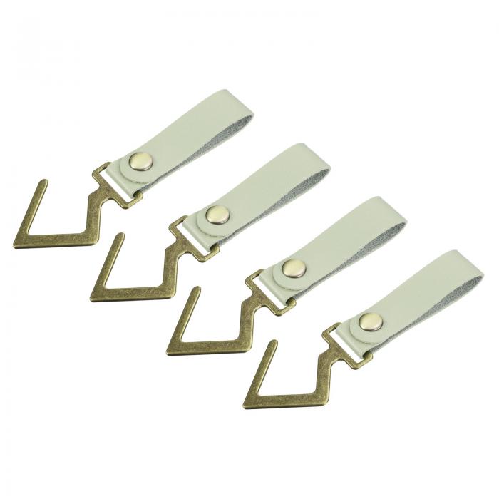 キャンプフックハンガー Sシェルフフック PUレザー 金属 アウトドア用品 鍋 フライパン 調理器具ハンギ..