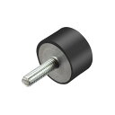 ラバーマウント 防振ゴム 振動と衝撃吸収 スレッドスタッド付き M8 x 20mm 25 x 15mm