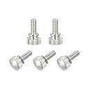 ローレットつまみねじ 真鍮ショルダーボルト グリップノブの留め具 ニッケルメッキ M4x10mm 5個