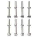 六角ねじボルト ナット フラット ロックワッシャーキット M8 x 60mm 304ステンレス鋼 完全ねじ込み 六角ボルト 10セット入り