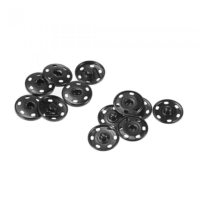 スナップボタン 銅 縫製 スナップボタンファスナー レザーコート ジーンズ バッグ 衣料品用 ブラック 直径25 mm 10セット