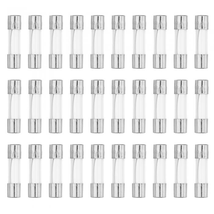 X AUTOHAUX 30個入り 30A クイックブローグラスチューブヒューズ 250V 5x20mm 0.2x0.79インチ 車用ガラ..