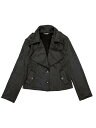 Allegra K モトバイカー ジャケット ラペルコート フェイクスエード レディース ブラック L(4)