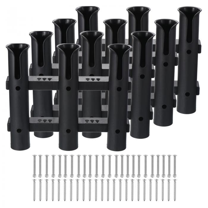 PATIKIL 釣竿ホルダーブラケット プラスチック 3リンクチューブロッドラック 壁/側面取り付け式釣り竿..