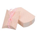 PATIKIL ピローボックス 100個 ウェディングギフトボックス ペーパーボックス ロープ付き ブランクタグ 11.5 cm x 7 cm ギフト包装 ウェディング パーティー用 ライトピンク