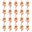 PATIKIL ローズチャーム メタルチャーム フラワーチャーム 100個 ミニ ビンテージ デザイナーDIY用 ジュエリー作り用 結婚式装飾 ローズ金(3)