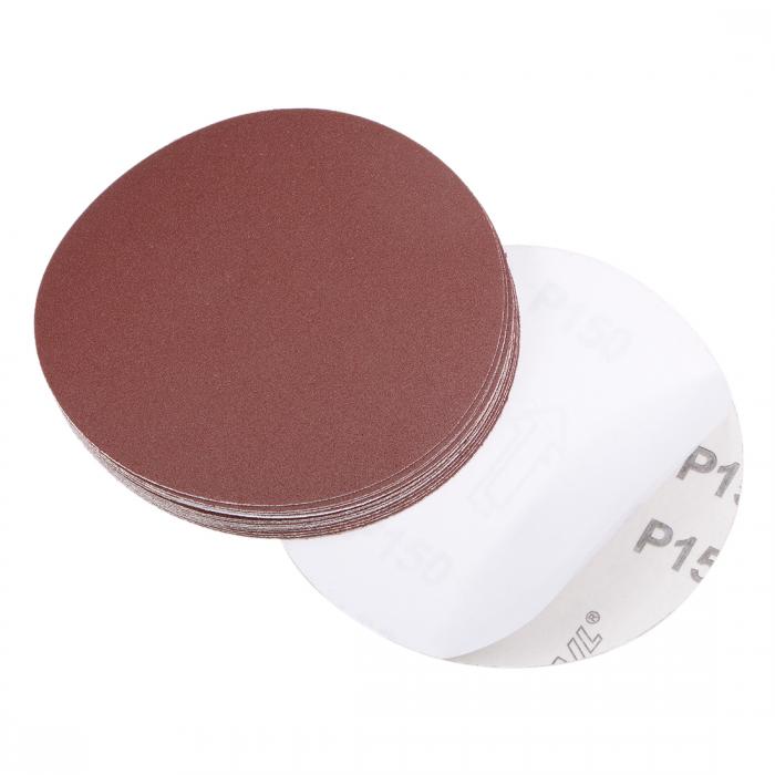 サンディングディスク 125mm PSA 150グリット 酸化アルミニウム接着剤 バックサンドペーパー 15個
