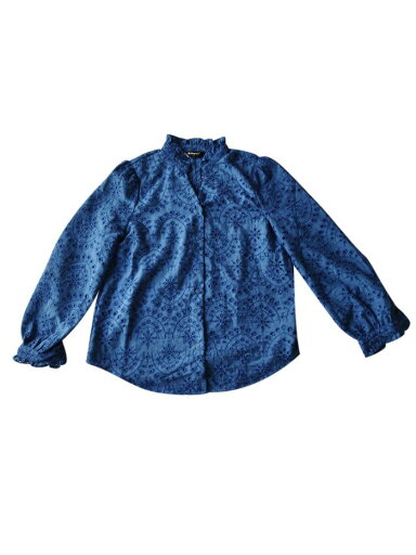 Allegra K レディース 長袖ブラウス フリル Vネック カジュアル ワーク スイスシャツ ロイヤルブルー S Allegra K レディース 長袖ブラウス フリル Vネック カジュアル ワーク スイスシャツ ロイヤルブルー S