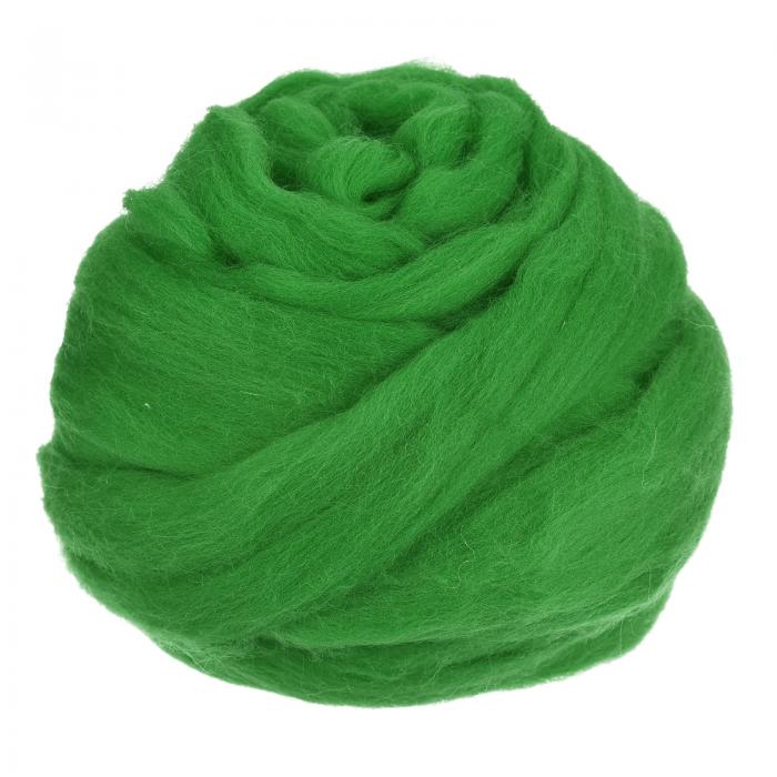 ニードルフェルト羊毛 3.5Oz 自然繊維 ウール糸ロービング ウェットフェルト 手芸 DIY材料用 グラスグリ ーン