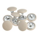 くるみボタン ベージュ 10個 ベロアボタン 直径15mm 厚さ8mm 布ボタン 金属シャンク 円形ボタン スーツ ワンピース ブ ラウス 帽子用