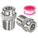 M METERXITY 表面洗浄チップ 2個パック - 25度 1/4" NPT オス 高圧洗浄機ノズル クリーナーノズル交換用 ステンレススチール シーリングテープ付き ウォーターガンに適用 (1.236mmオリフィス)