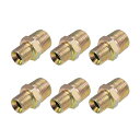 パイプ継手の削減?1/2?X?3/8BSPオスコネクタ?減速機六角ニップル?亜鉛メッキ仕上げ?6個