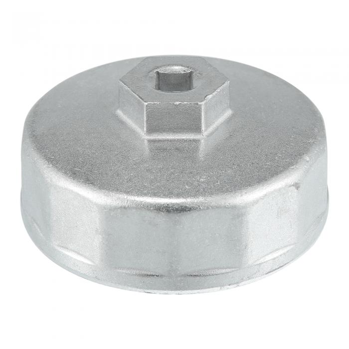 車のオイルフィルターレンチ オイルフィルターソケットレンチ ハウジングキャップソケット 取り外しツール 14フルート Mercedes用 B enzに対応 VWに対応 Ma zdaに対応 シルバートーン 直径74 mm