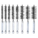 8個入りボアブラシセット 8mm, 9mm, 10mm, 11mm, 13 mm, 15mm, 17mm, 19mm 剛毛長さステンレス撚り線クリーニングブラシ...