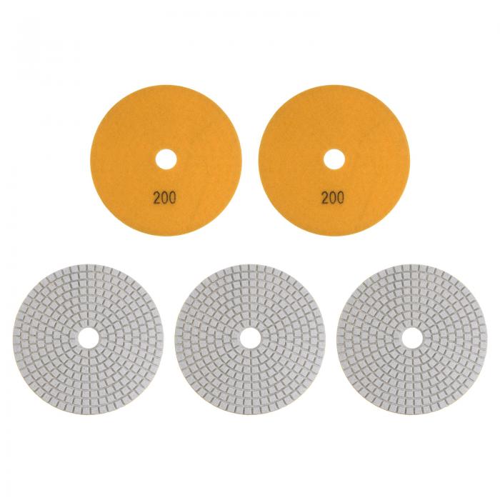 ダイヤモンド研磨パッド ポリシャー 研削パッド 石材コンクリート大理石用 研磨機用 乾湿両用 12.7cm 2..
