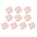 PATIKIL ギフトボックス 10個 結婚式のギフトボックス紙箱 リボン付き 9 cm x 9 cm x 5 cm ギフト包装 ウェディング パーティー用 ピンク