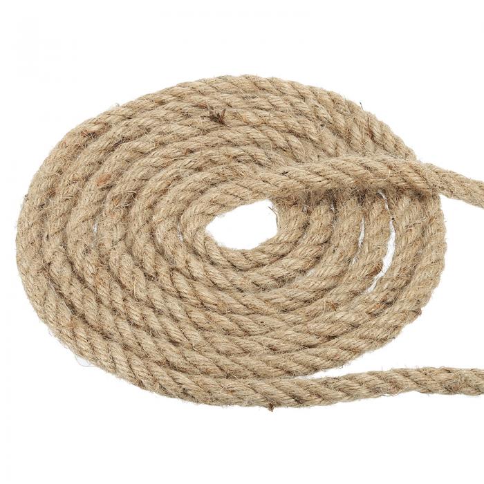 PATIKIL 1.2cm 26M マニラロープ ジュートロープ 黄麻縄 4鎖ねじれ 綱引きガーデン家庭装飾用