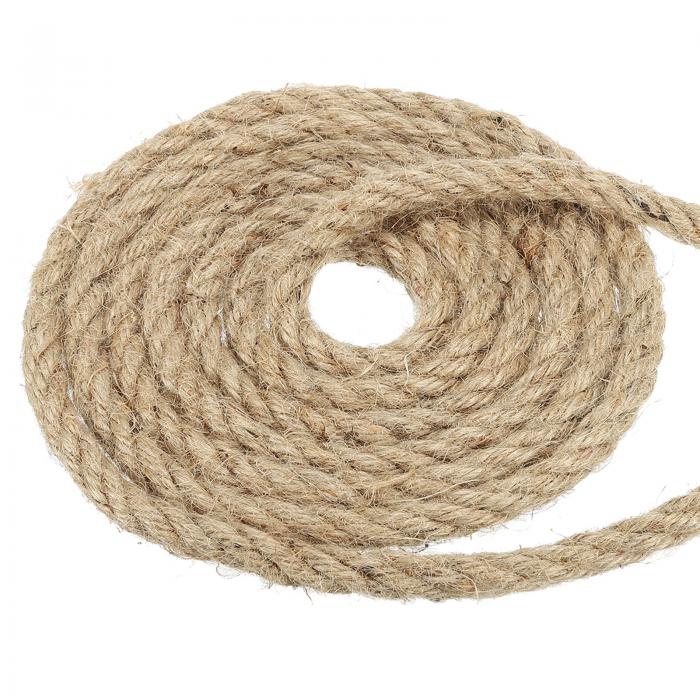 PATIKIL 1cm 26M マニラロープ ジュートロープ 黄麻縄 4鎖ねじれ 綱引きガーデン家庭装飾用