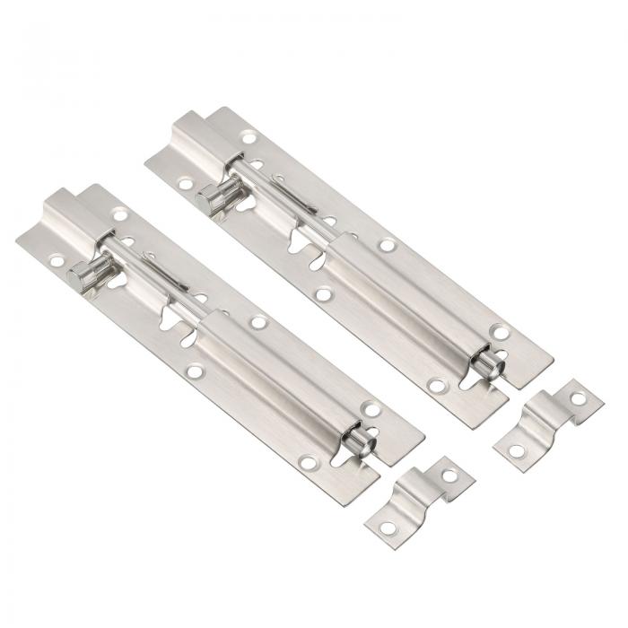 PATIKIL ドアボルトラッチ 142mm 2個入り セキュリティ ラッチ スライド ボルト ラッチロック ステンレス鋼 ゲート ドア ウィンドウ用