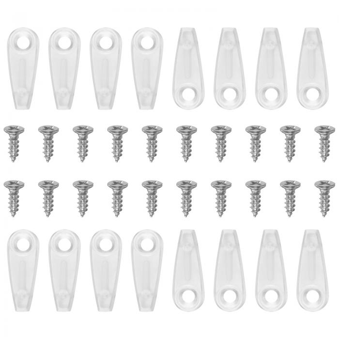 50個の額縁バッキングハードウェアクリップ 50個のネジ付き ターンボタンファスナーセット クラフト吊り下げ絵図面用のピクチャターンバッキングクリップ 透明