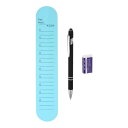 シリコンメモリストバンド 9.37" x 1.8" 20cm 8" 書き込み可能な装着型スラップブレスレット ブロックラインリストバンド ローリングボールジェルインクペンと消しゴム付き 日常生活用 ブルー