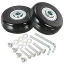 PATIKIL 45x18 mm 荷物スーツケース 交換ホイール 2セット PU スイベルキャスターホイール修理キット ネジとワッシャー付き トロリーボックス用