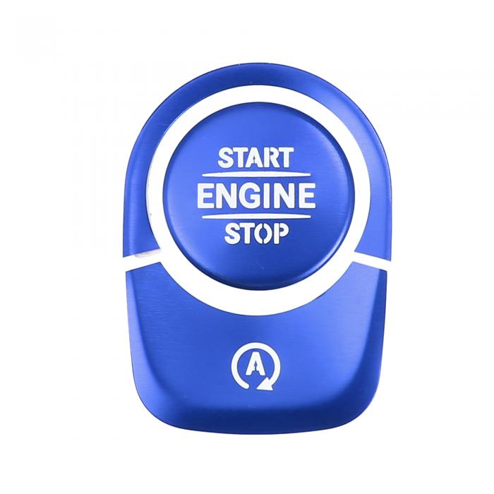 エンジン スタート ストップ ボタン カバー キット プッシュ スタート ボタン トリム ステッカー Mercedes Benzに対応 a Class A180L A200L A220L アルミ合金ブルー